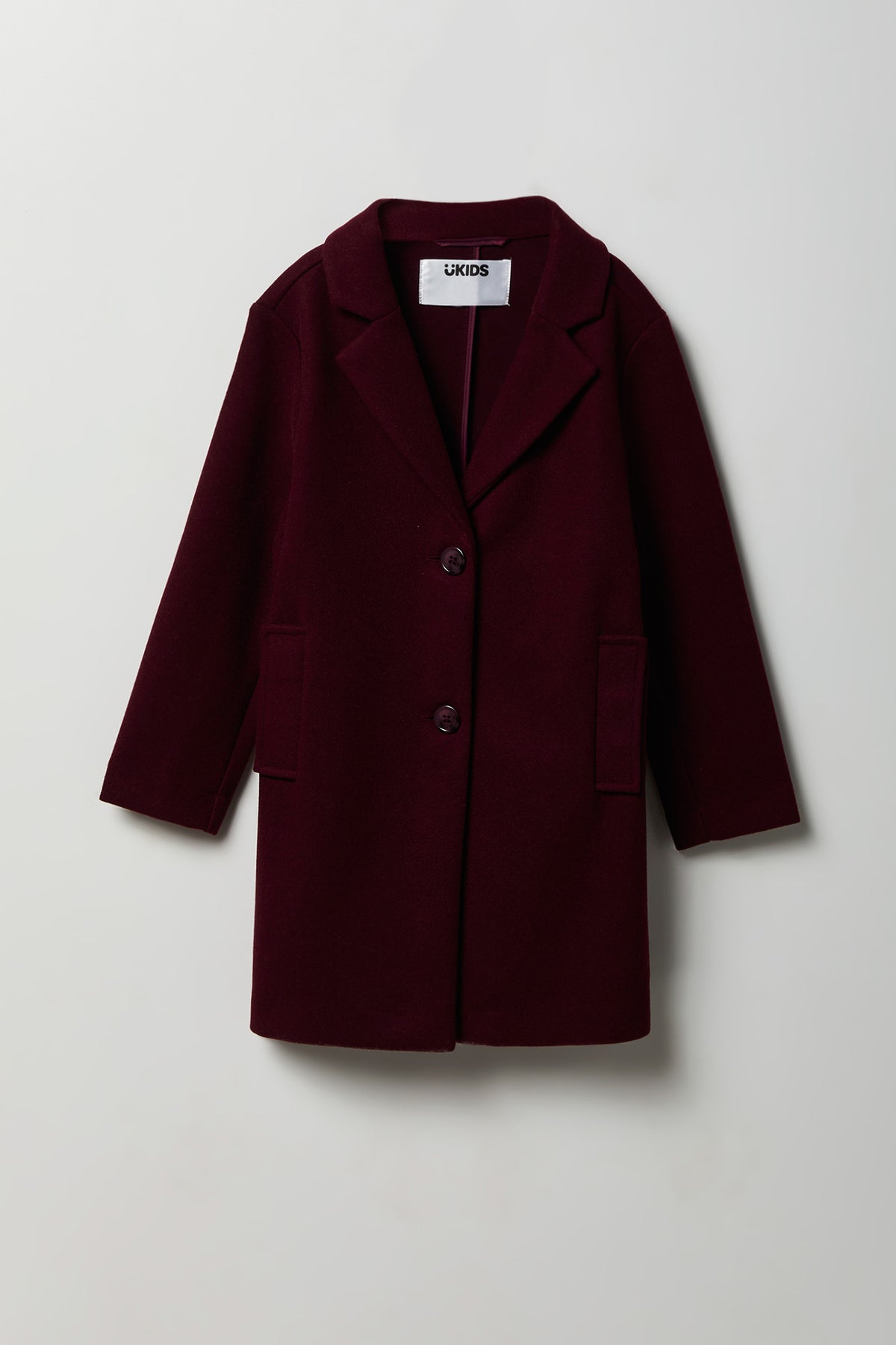 Girls Peacoat - Burgundy