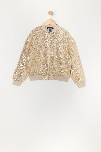 Girls Sequin Bomber Jacket Urban Planet