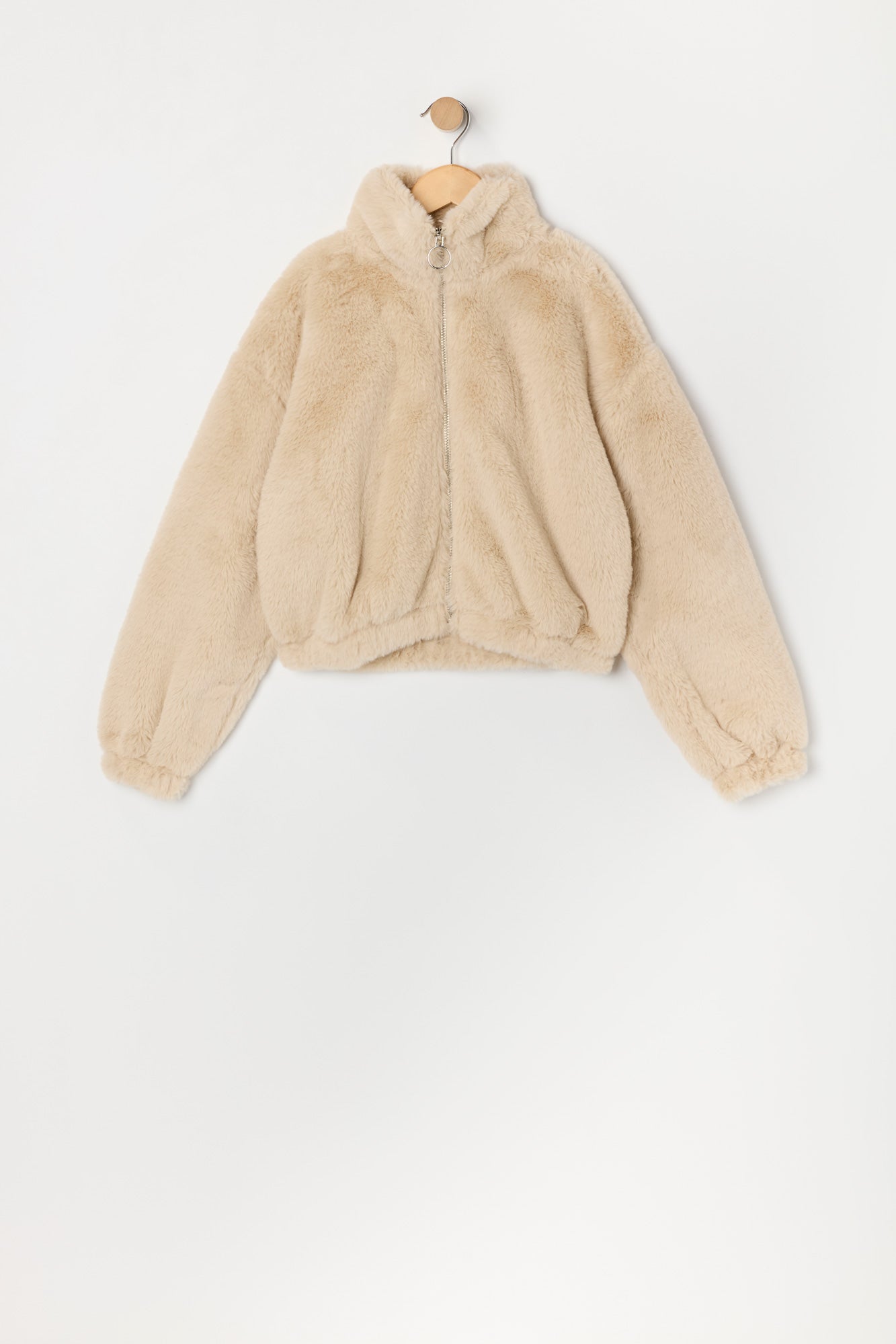 Blouson en peluche avec fermeture à glissière pour fille