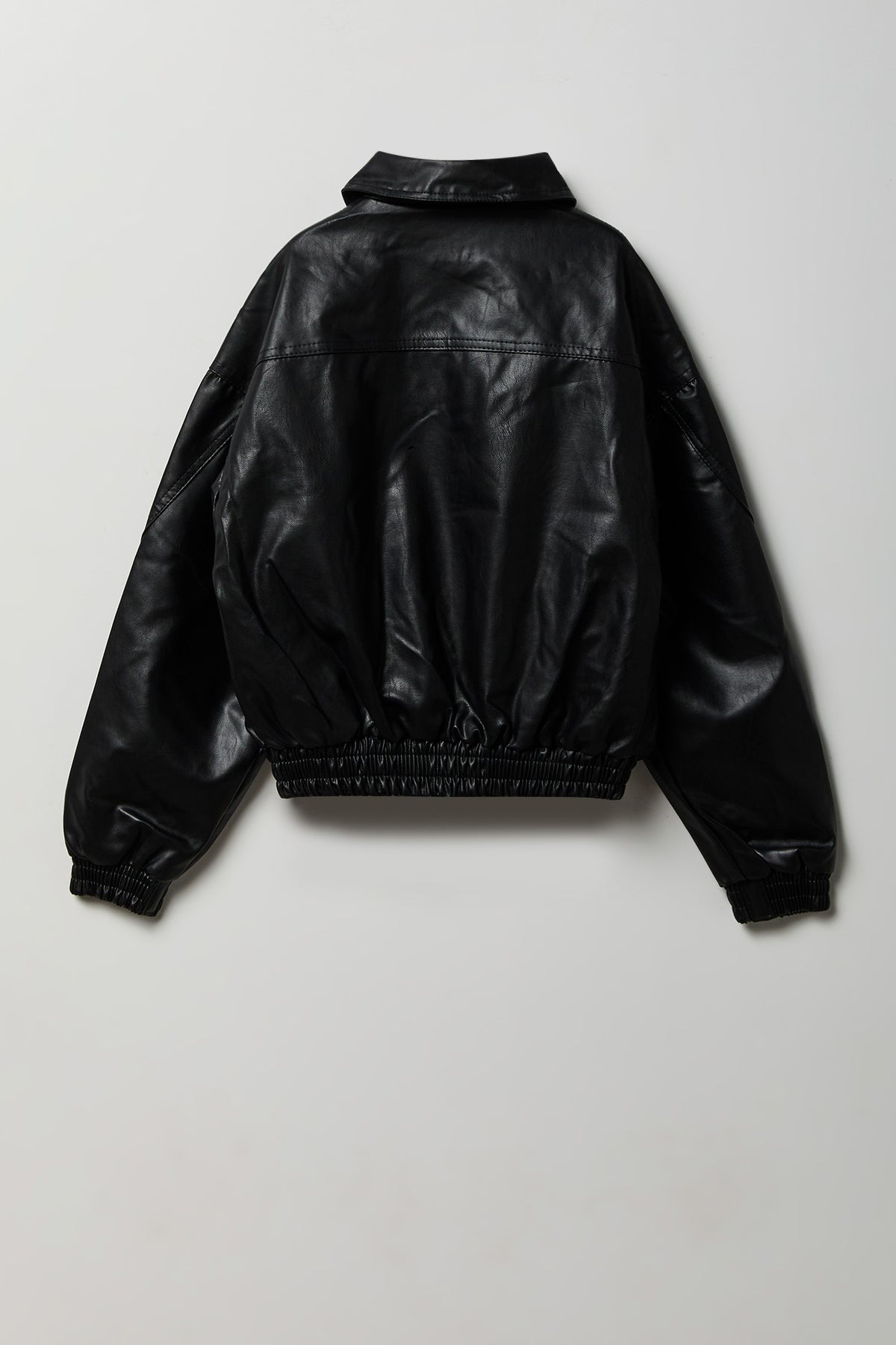 Vue alternative 2. Blouson aviateur surdimensionné en similicuir pour fille
