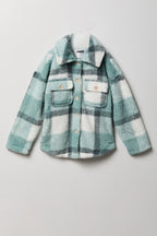 Surchemise en Sherpa à carreaux pour fille