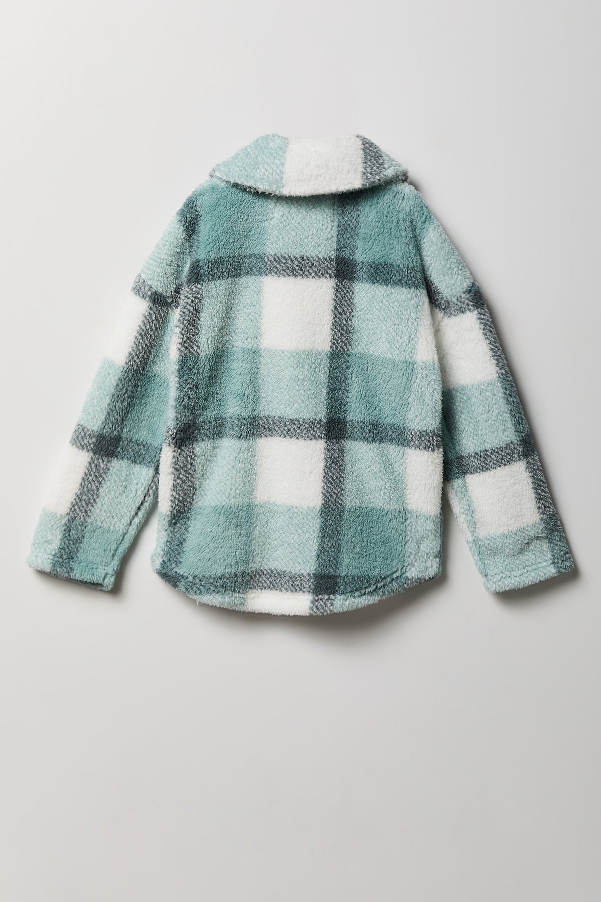 Vue alternative 2. Surchemise en Sherpa à carreaux pour fille