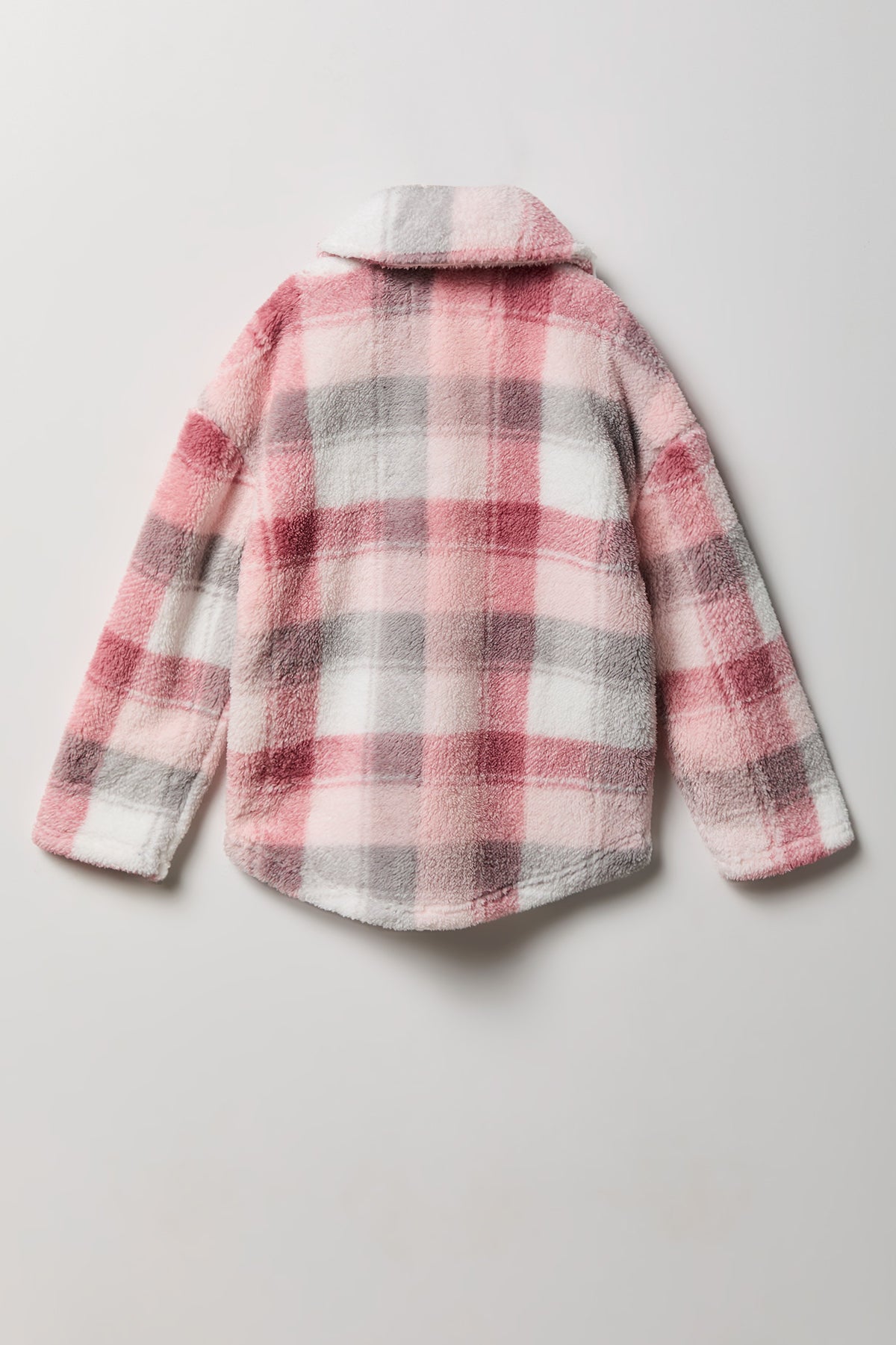 Vue alternative 2. Surchemise en Sherpa à carreaux pour fille