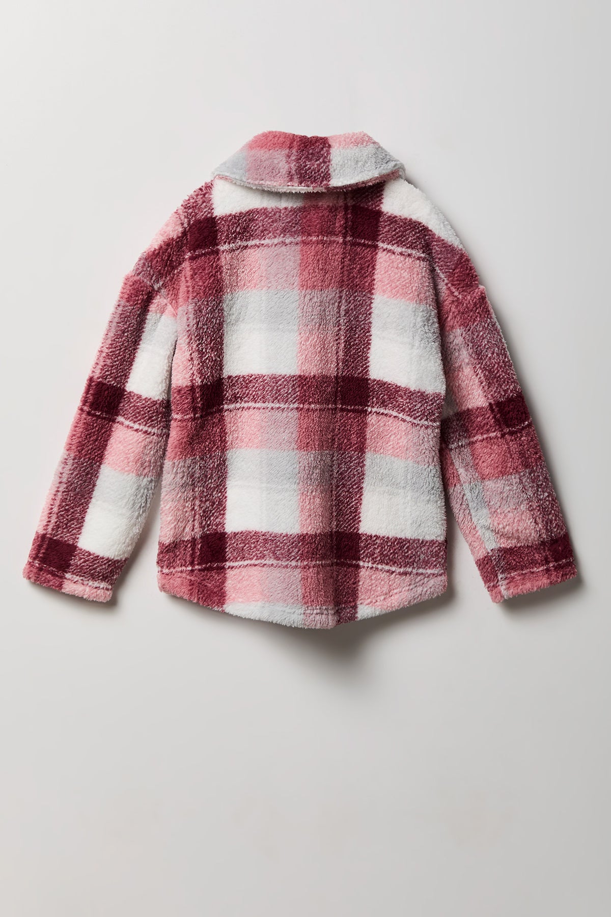 Vue alternative 2. Surchemise en Sherpa à carreaux pour fille