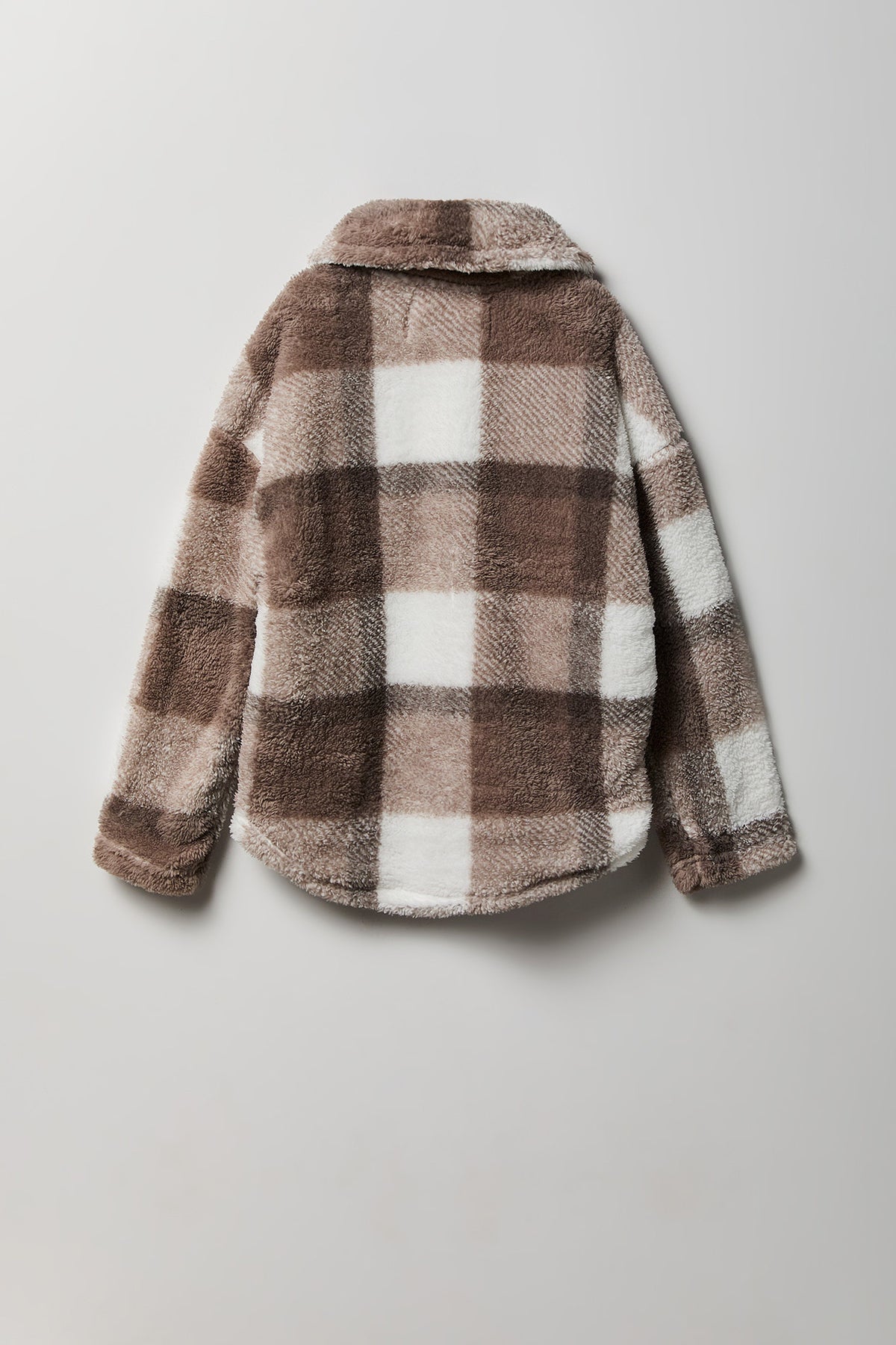 Vue alternative 2. Surchemise en Sherpa à carreaux pour fille