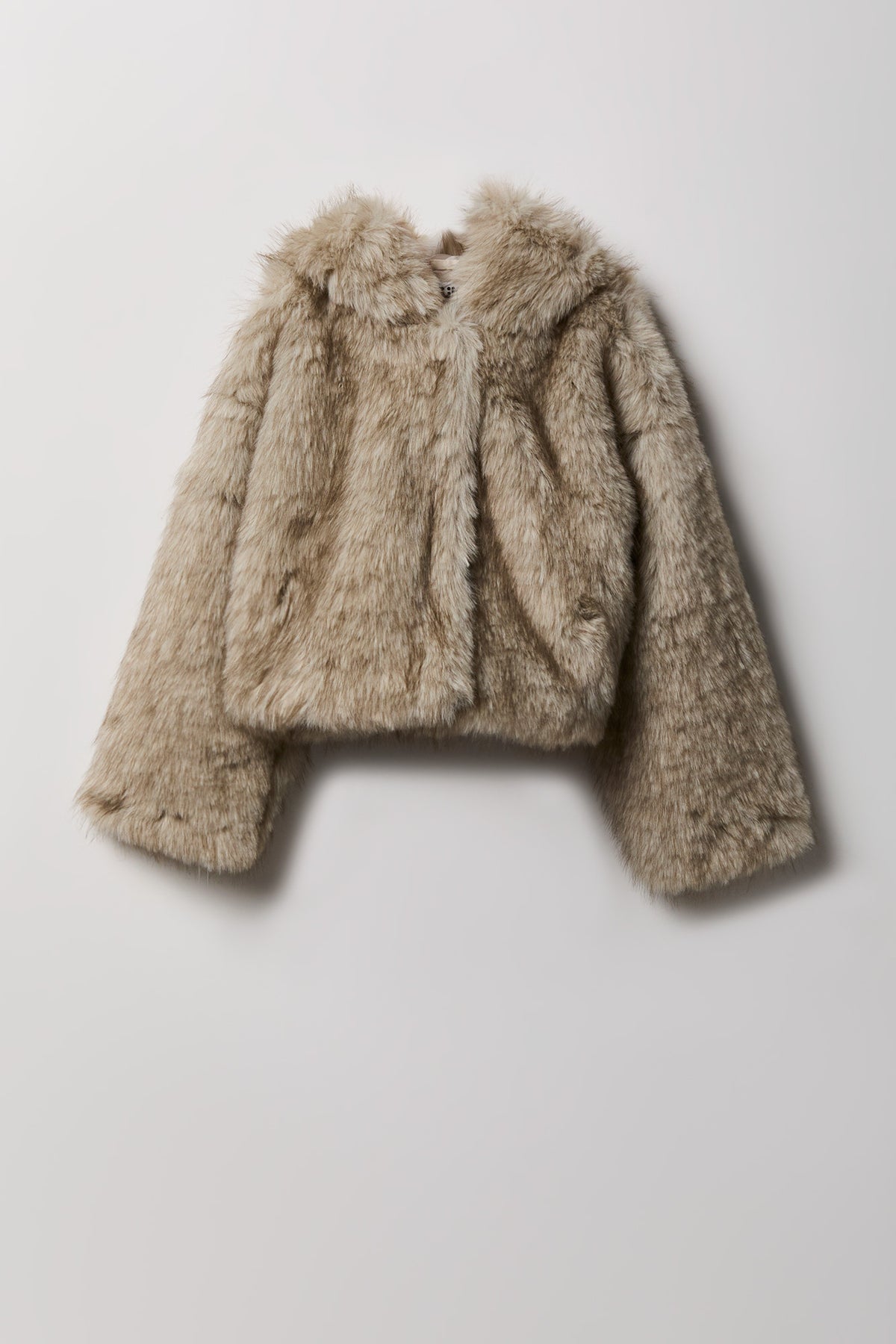Blouson à capuchon en similifourrure pour fille