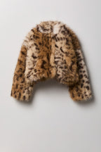 Blouson à capuchon en similifourrure pour fille