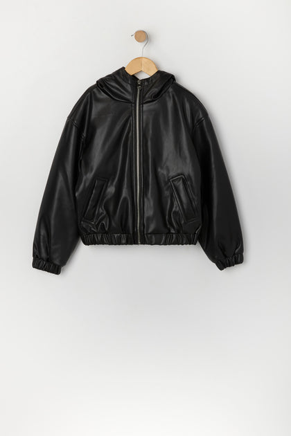 Girls fake leather jacket hotsell