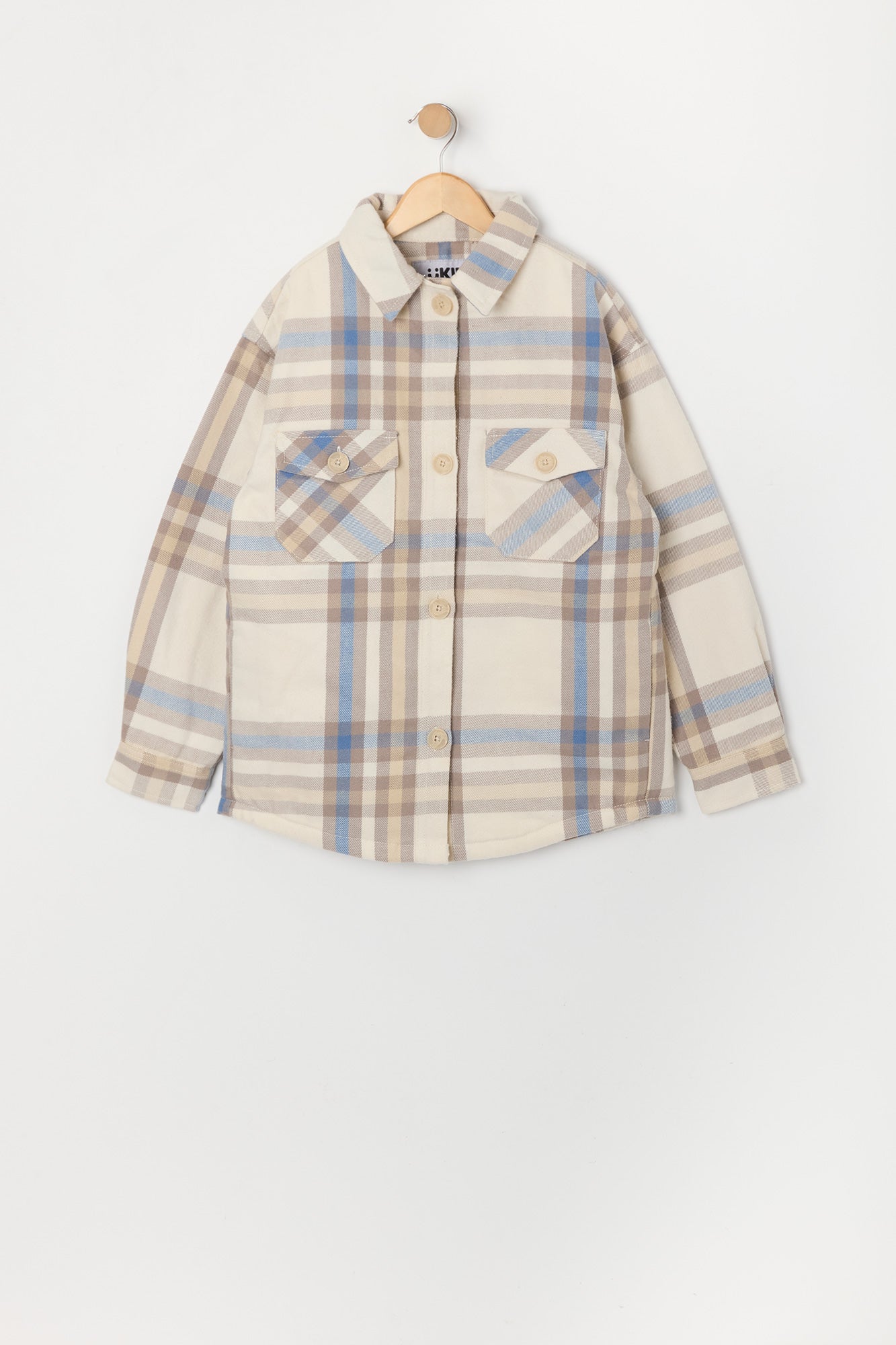 Girls Plaid Sherpa Shacket