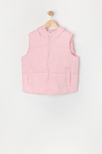 Veste bouffante à capuchon pour fille