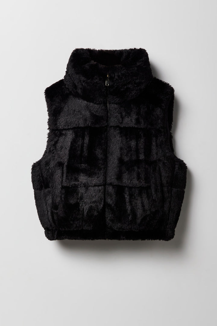 Gilet matelassé en similifourrure pour filles
