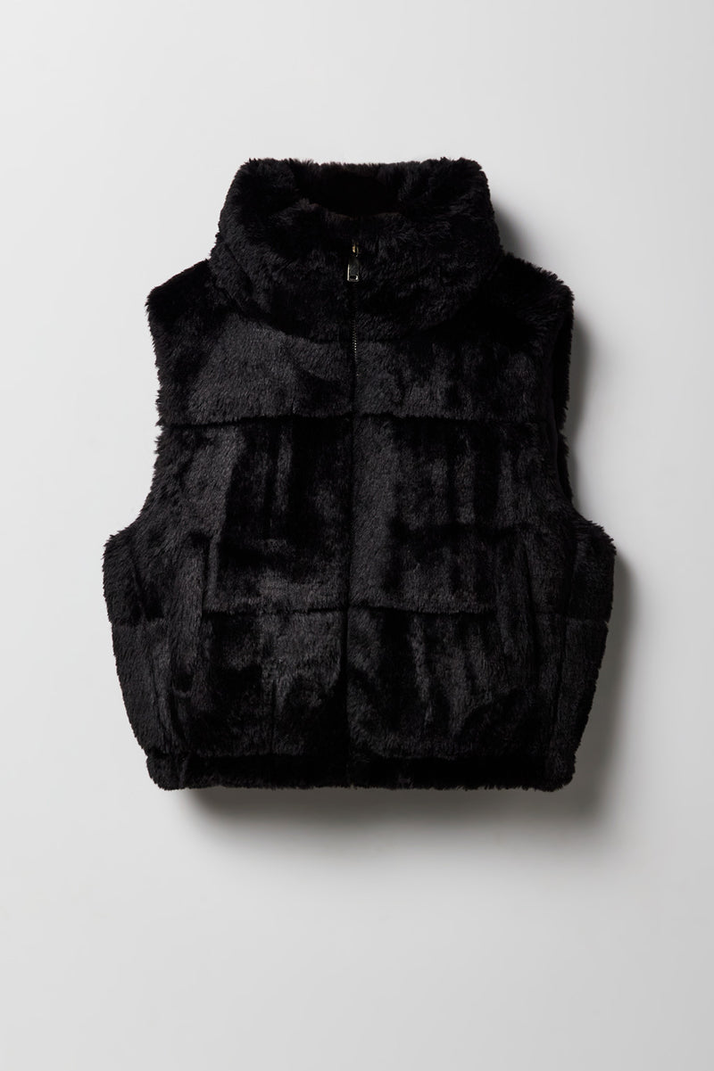 Gilet matelassé en similifourrure pour filles