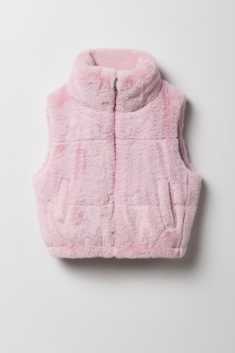 Girls Faux Fur Puffer Vest