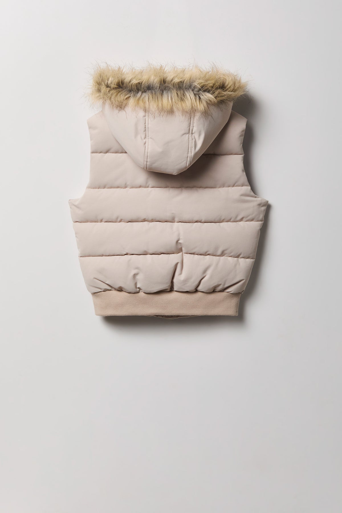 Vue alternative 2. Veste bouffante à capuchon avec liséré de similifourrure pour fille