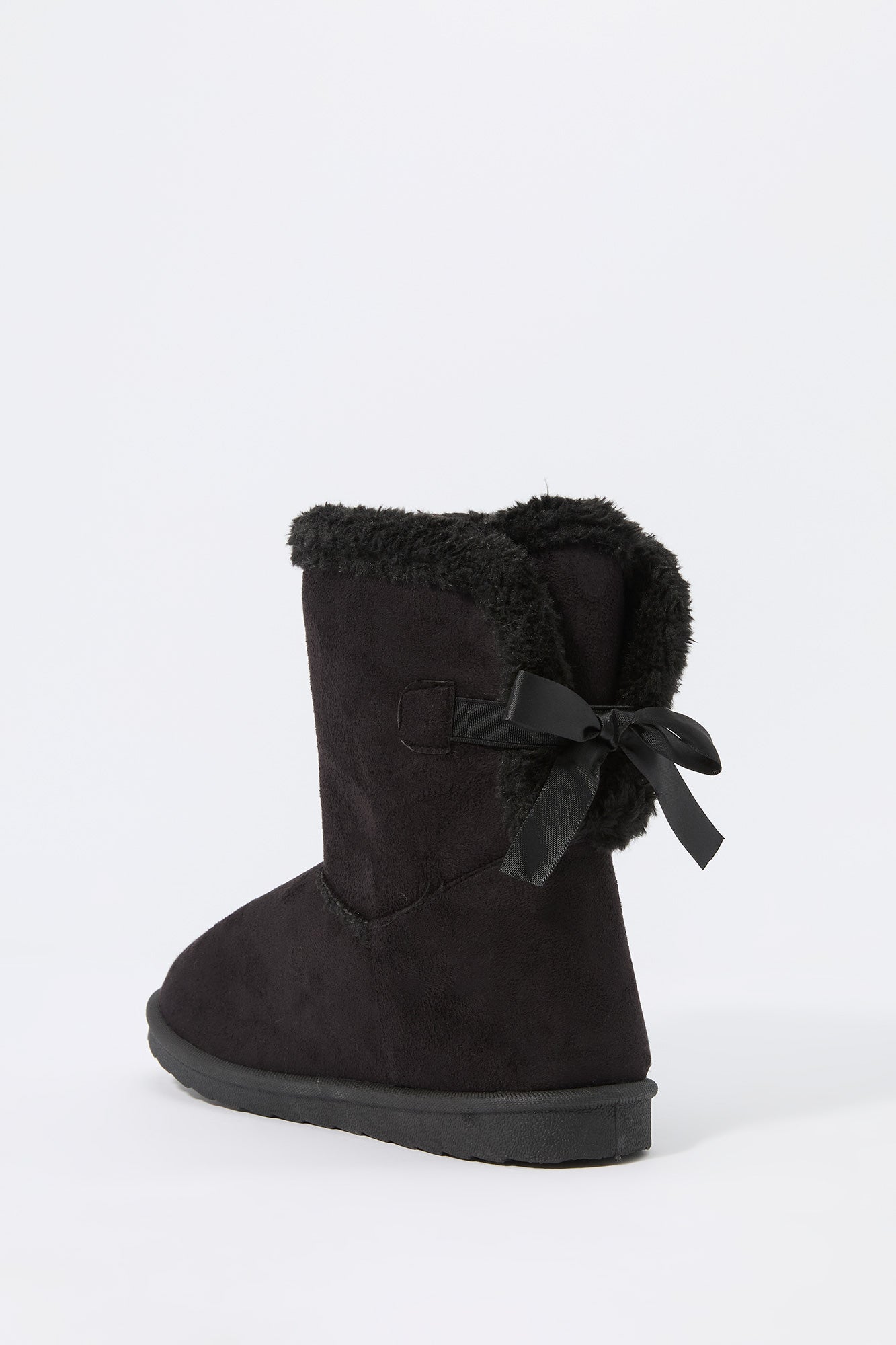 Girls Faux Fur Lined Bow Booties