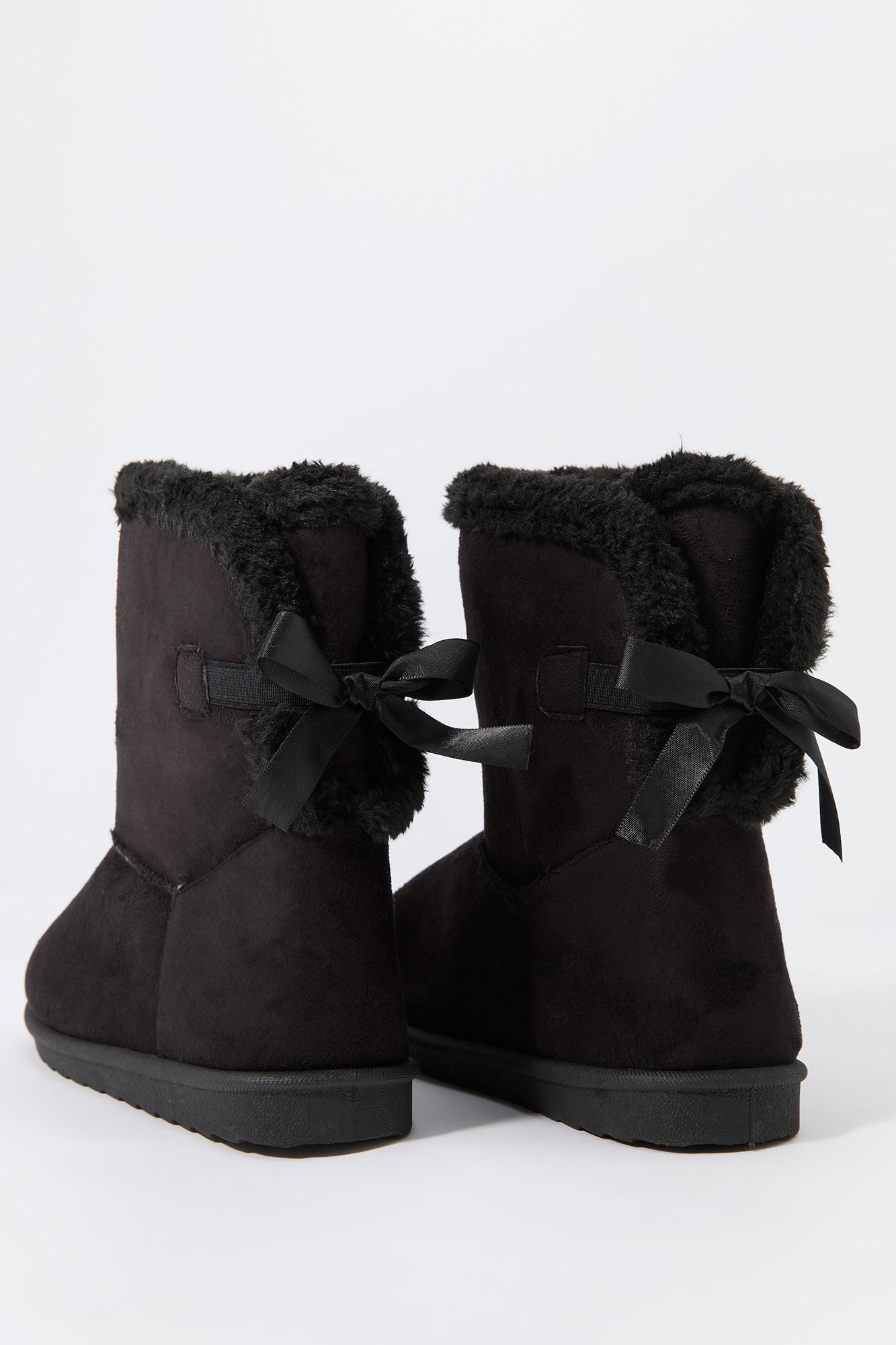 Girls Faux Fur Lined Bow Booties