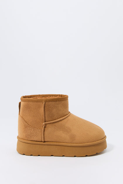 Girls Suede Platform Booties