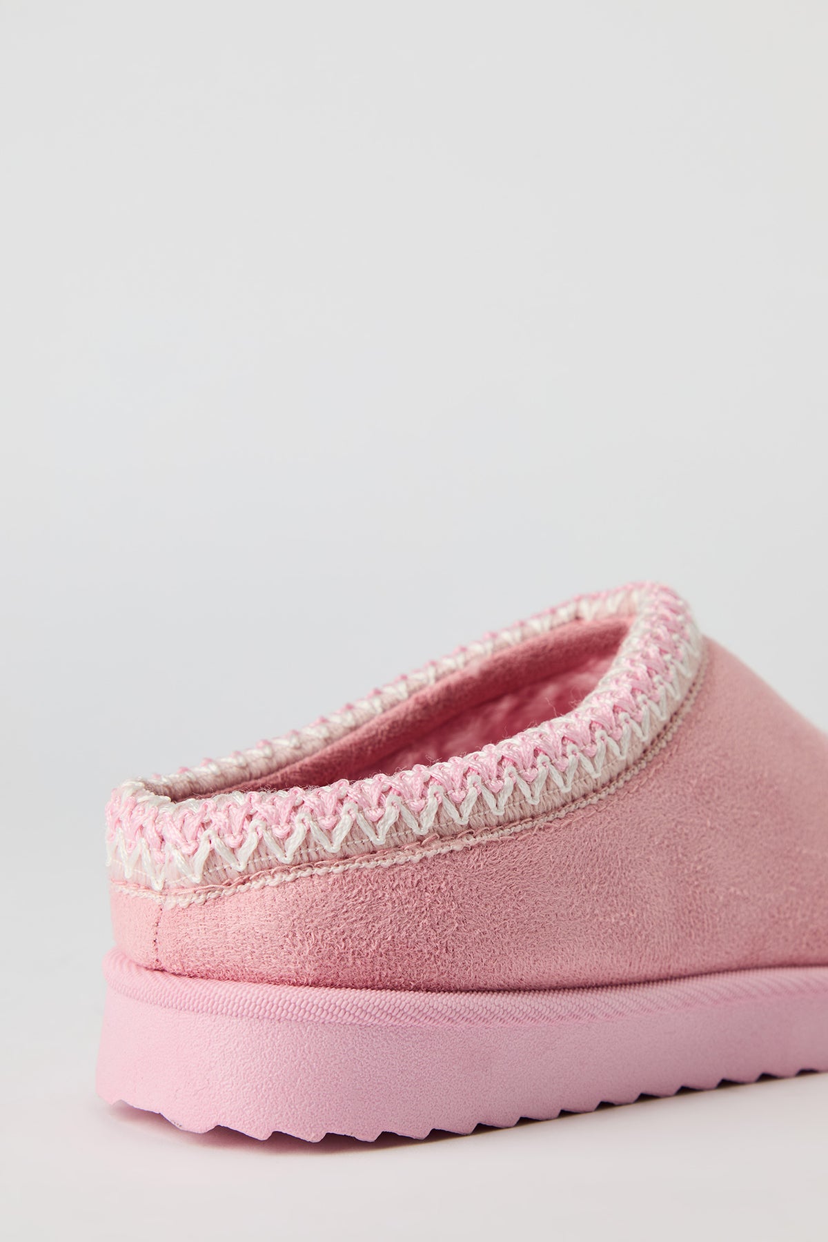 Alt View 3. Faux Suede Embroidered Slipper Booties - Pink