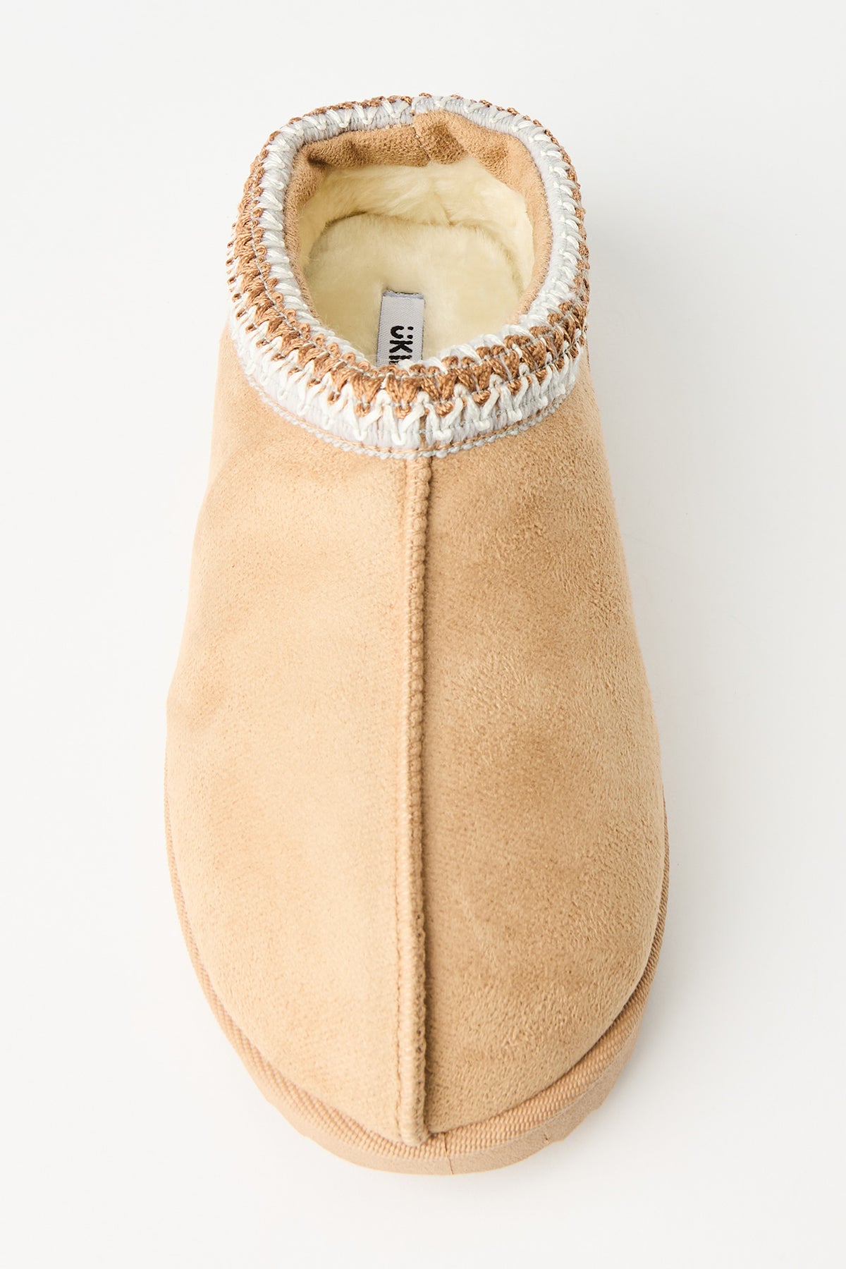 Alt View 3. Girls Embroidered Trim Slipper Boots - Sand