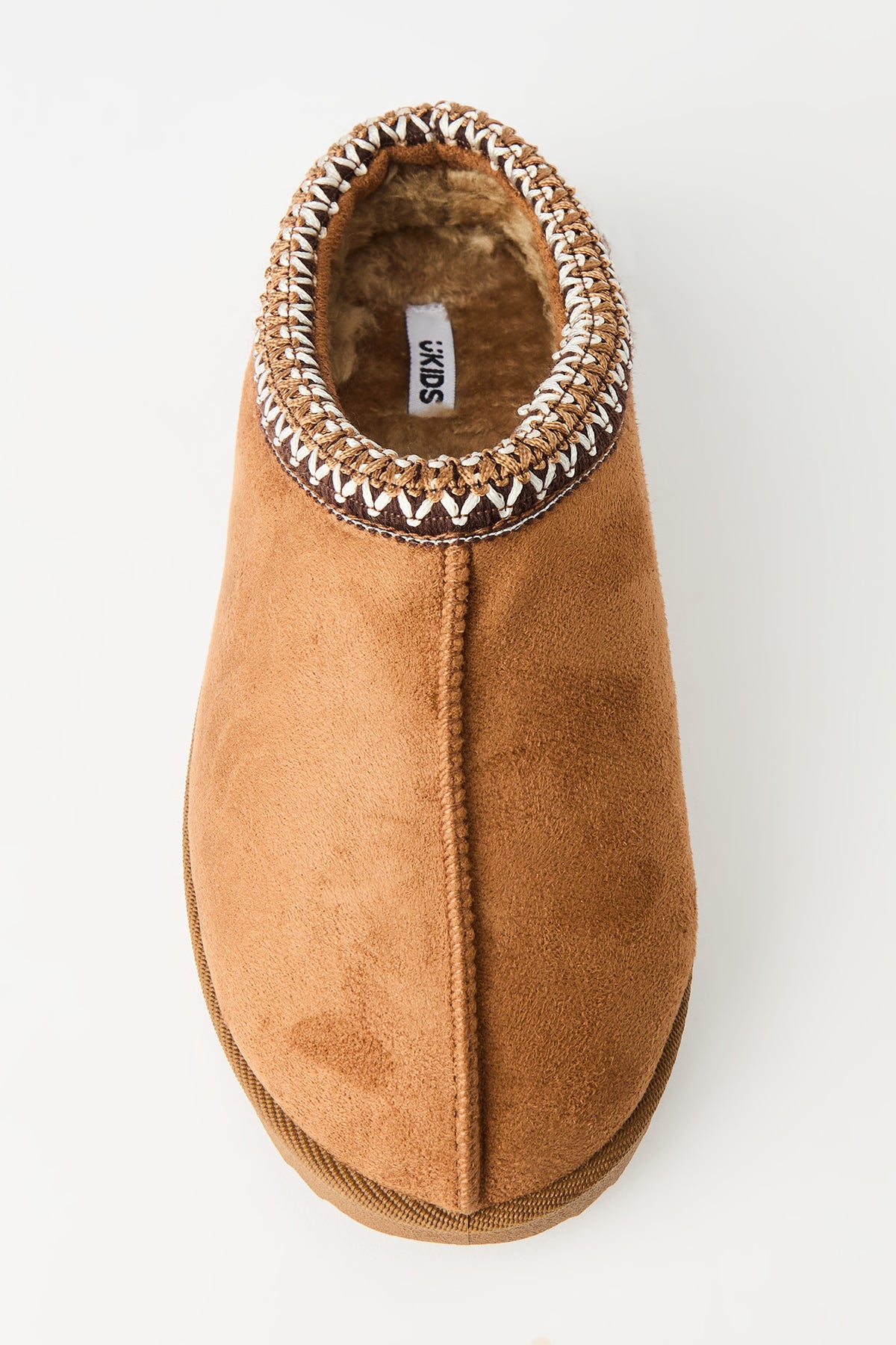 Alt View 3. Girls Embroidered Trim Slipper Boots - Camel