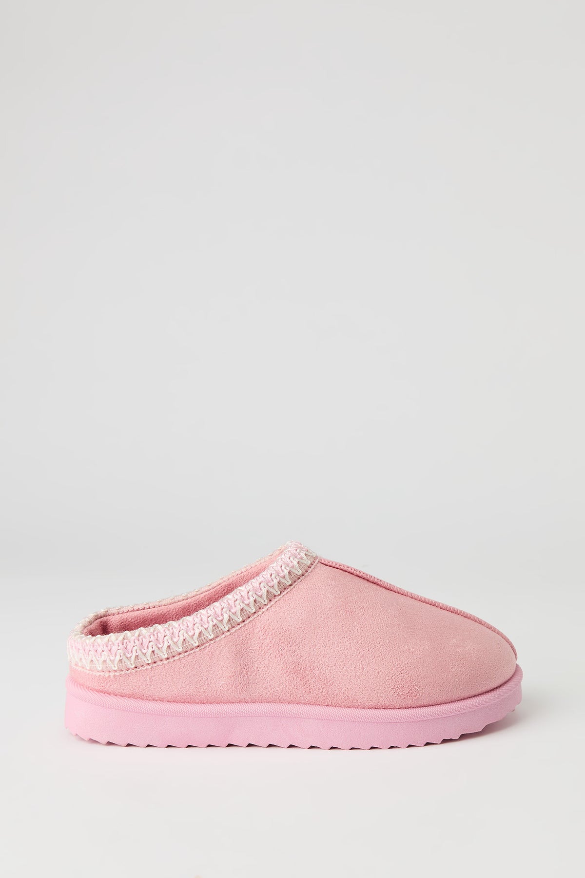 Girls Embroidered Trim Slipper Boots - Pink