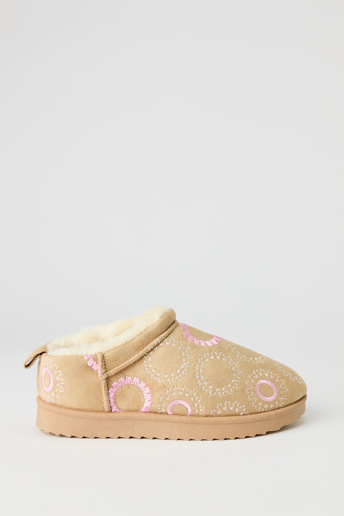 Girls Flower Slipper Boots - Pink