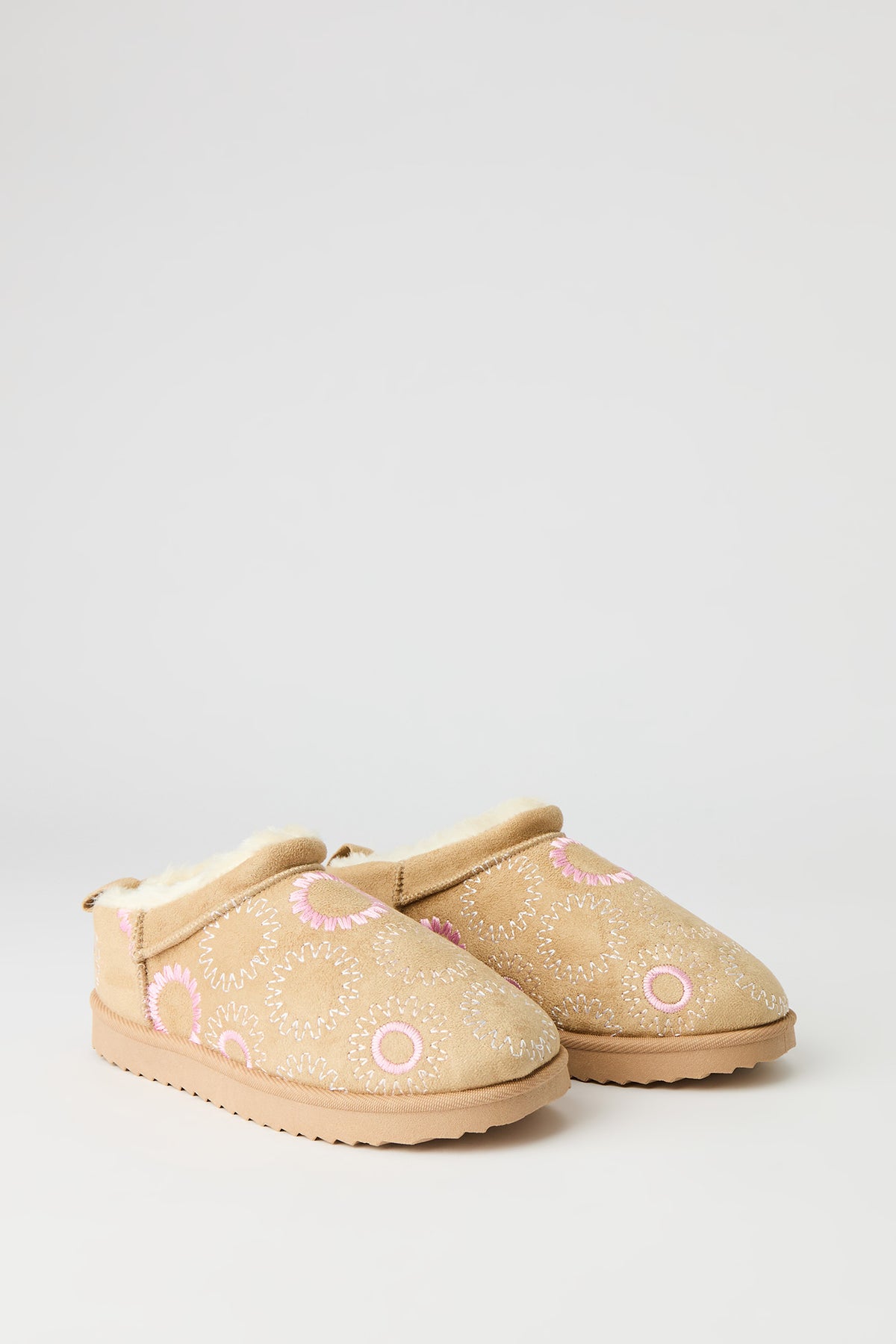 Alt View 2. Girls Flower Slipper Boots - Pink