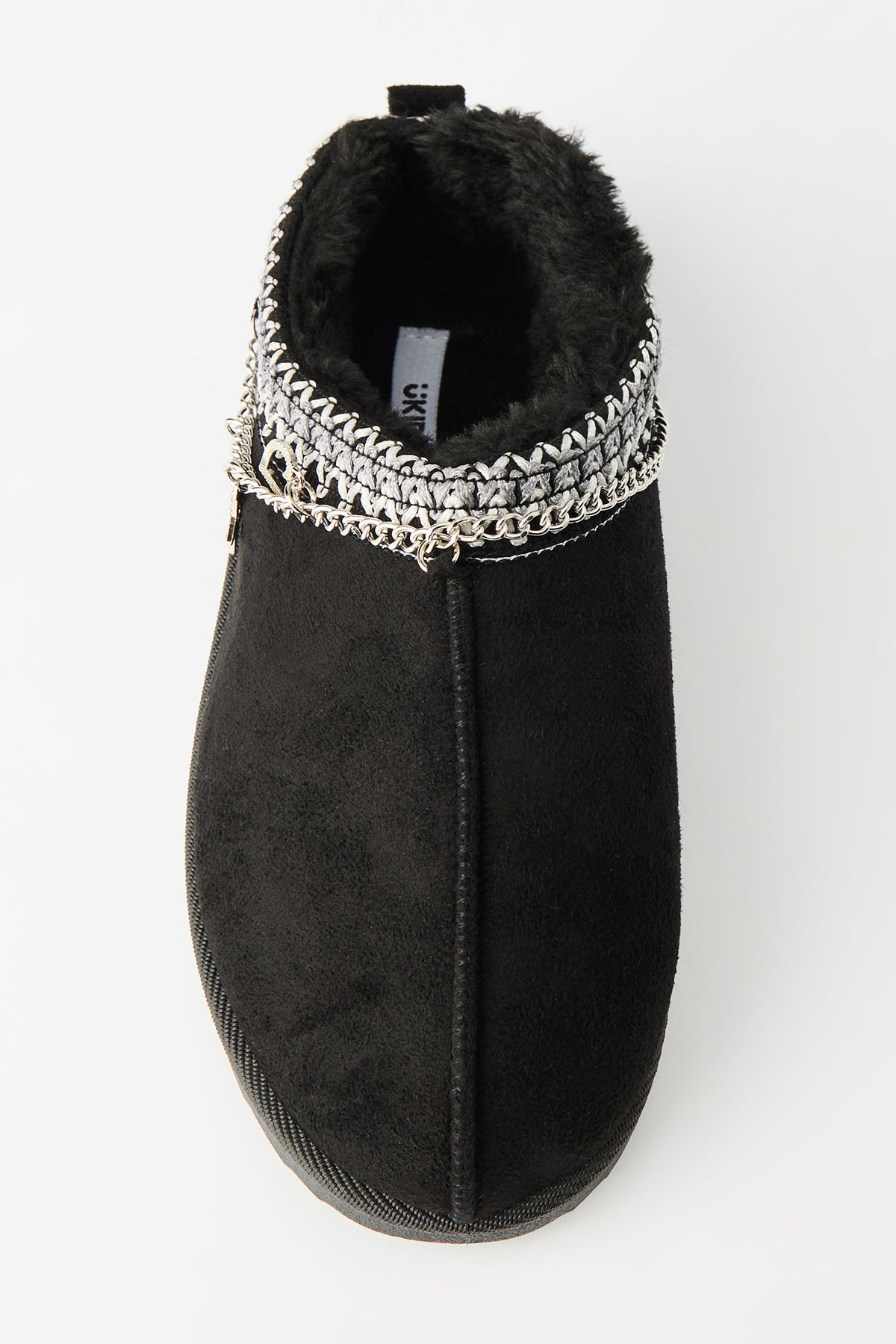 Alt View 3. Girls Slipper Boots with Charms - Black