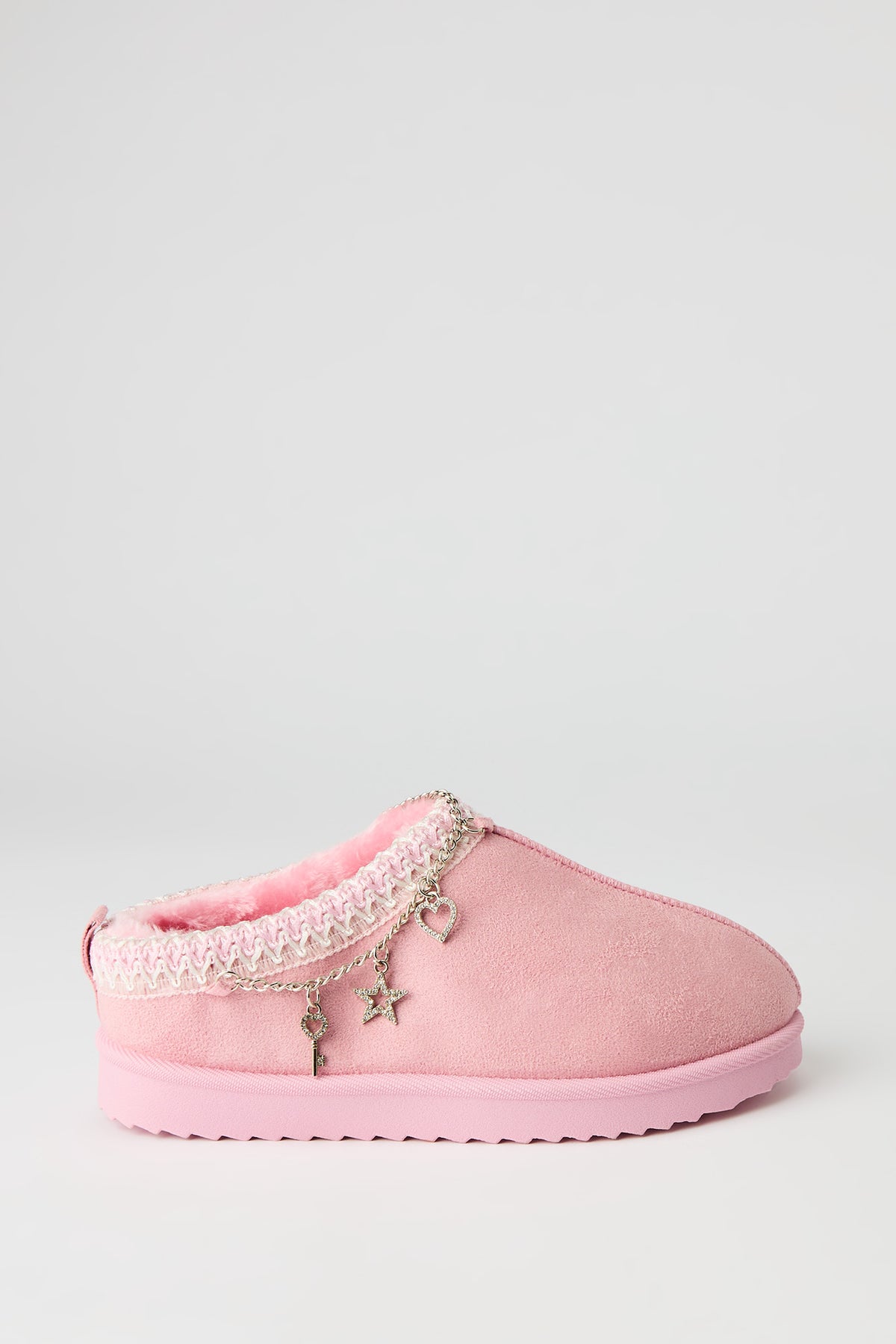 Girls Slipper Boots with Charms - Pink