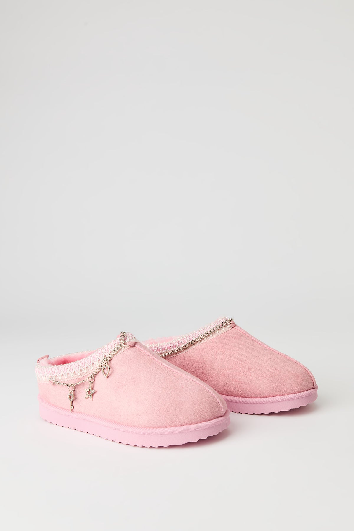 Alt View 2. Girls Slipper Boots with Charms - Pink