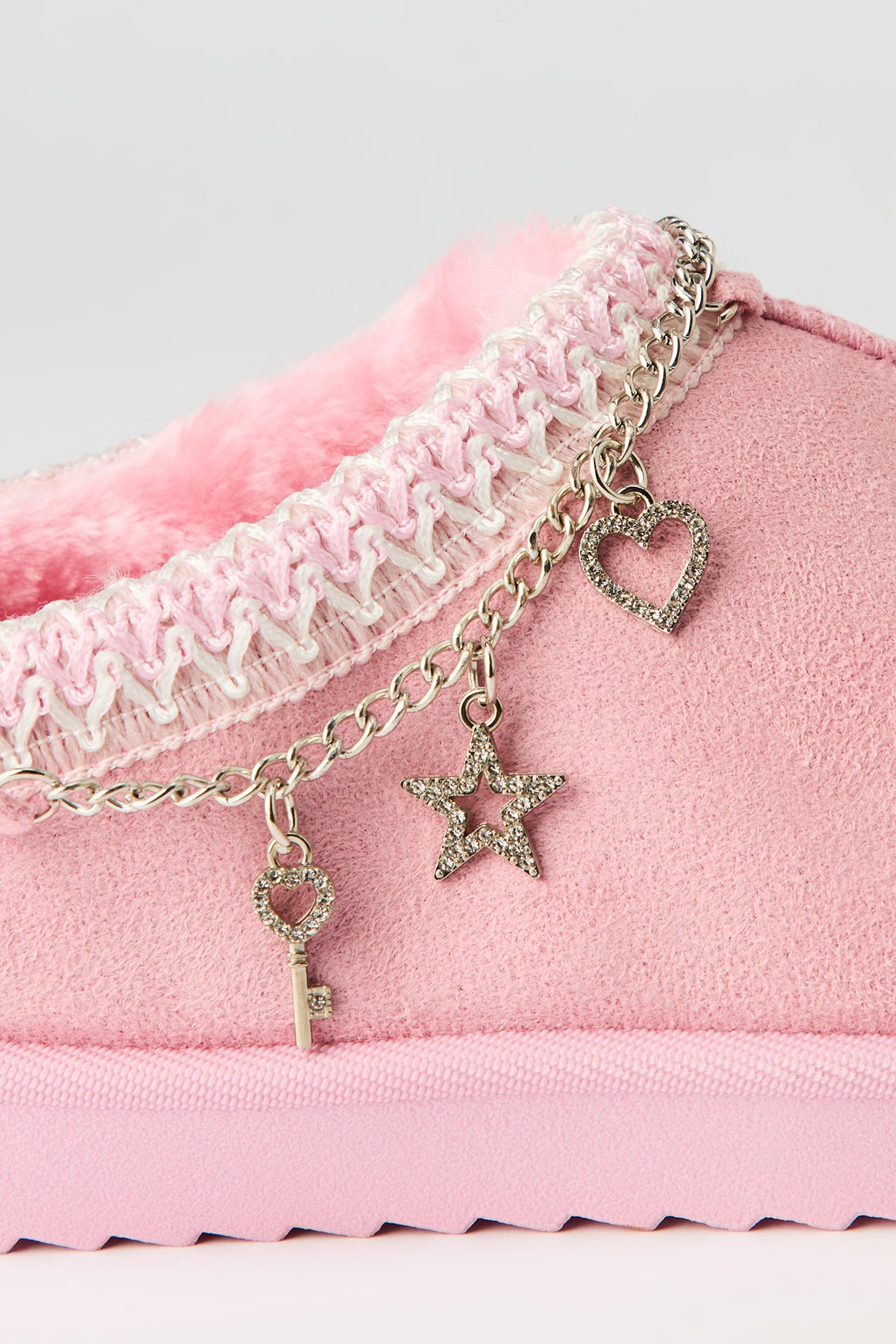 Alt View 4. Girls Slipper Boots with Charms - Pink