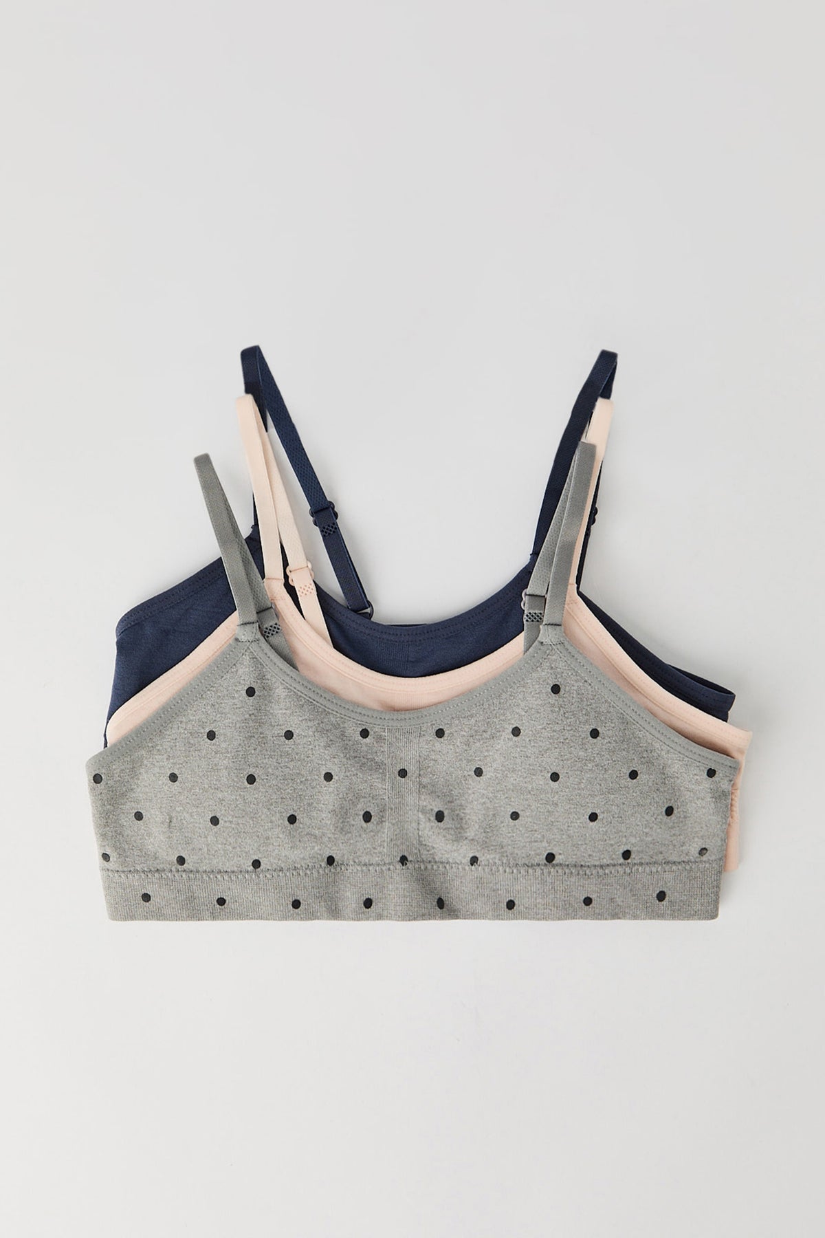 Girls Seamless Bralette (3 Pack) - Heather Grey