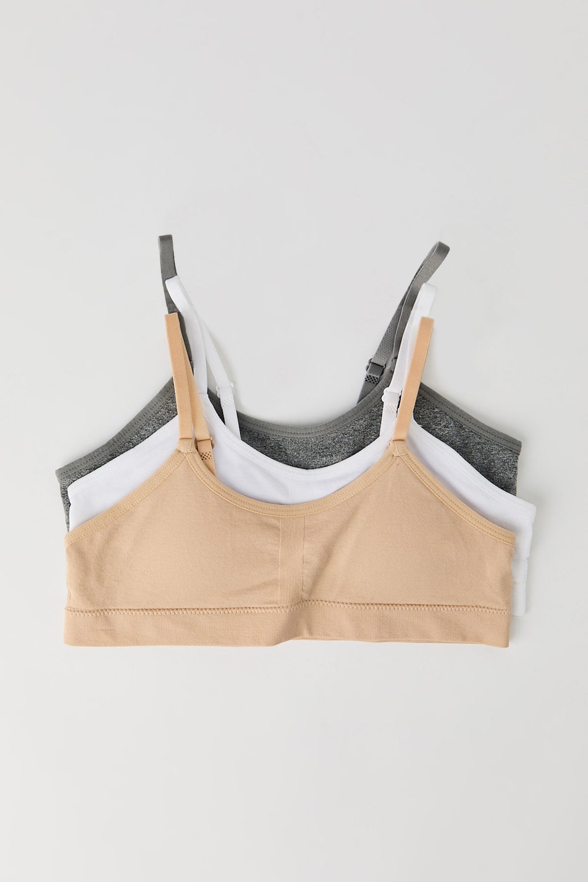 Girls Seamless Bralette (3 Pack) - Tan