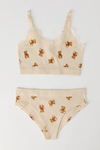 Ensemble avec débardeur côtelé sans couture et sous-vêtement pour fille