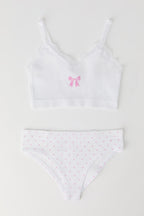 Girls Ribbed Seamless Bra Tank & Underwear Set