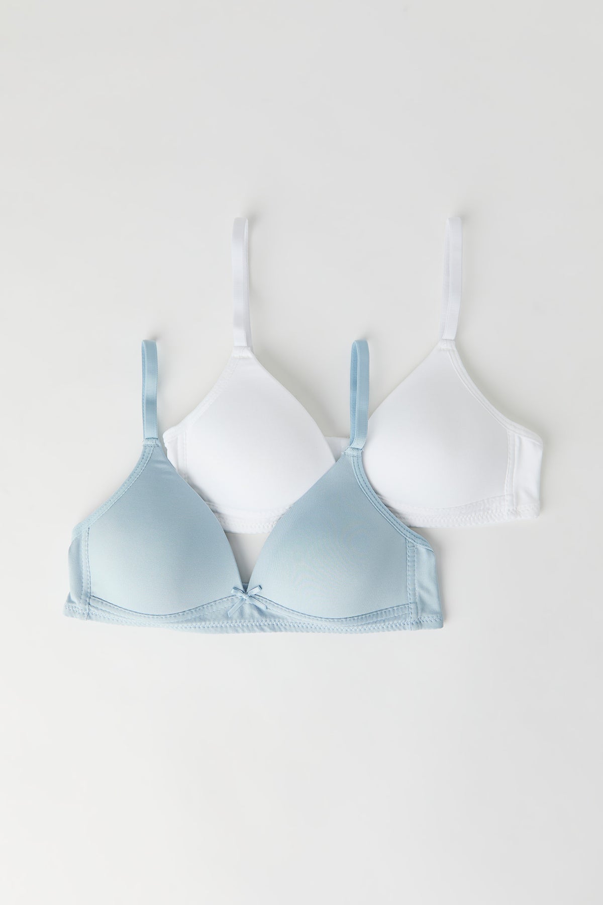 Girls Padded Bra (2 Pack) - Light Blue