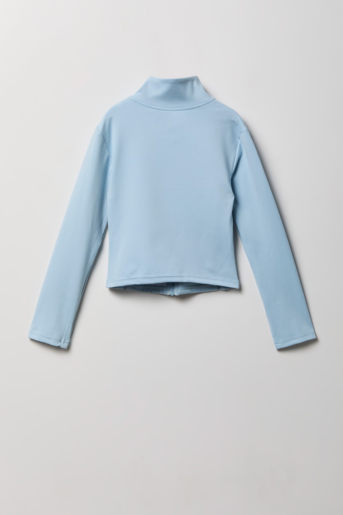 Alt View 2. Girls Active High Density Zip-Up Jacket - Baby Blue