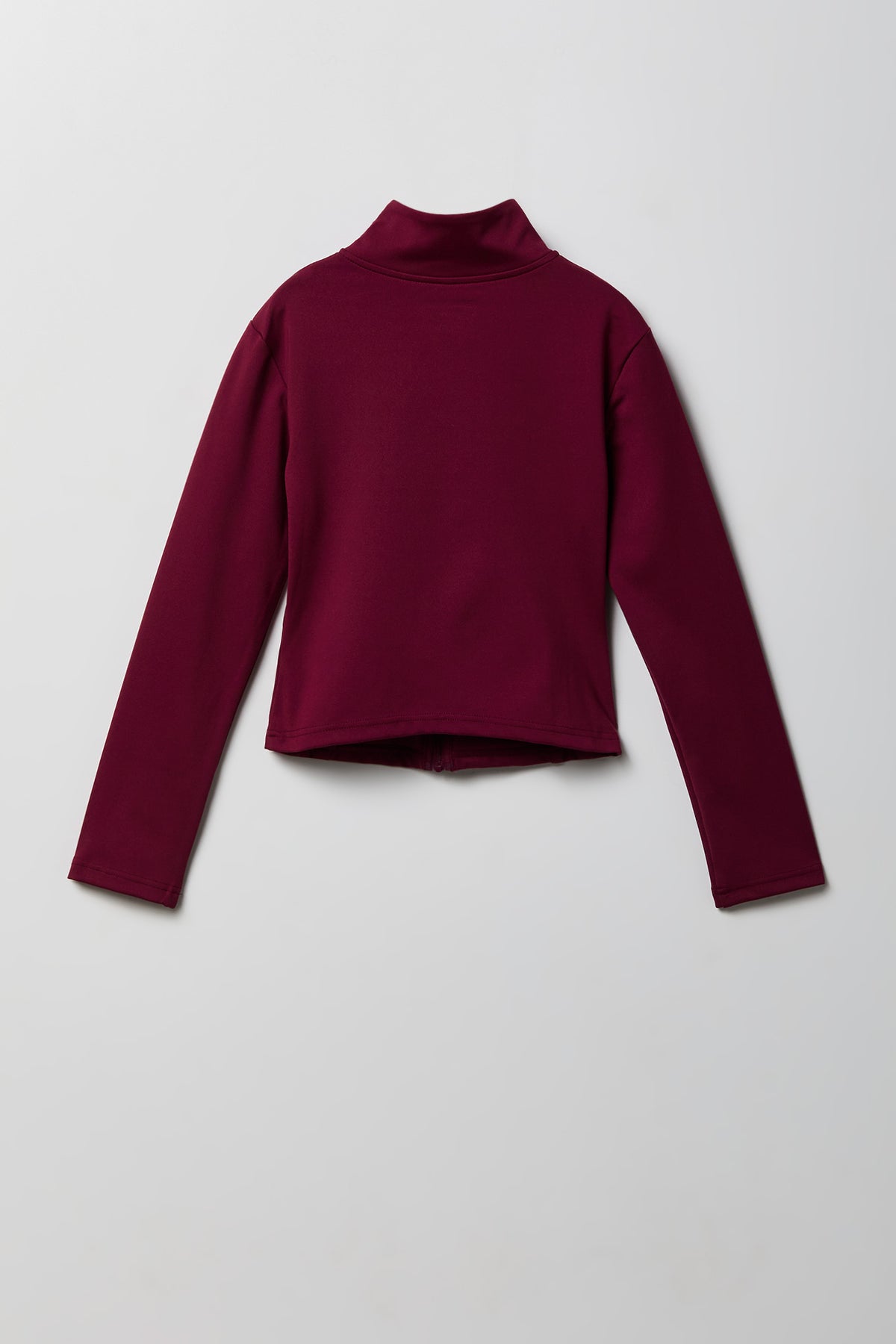 Alt View 2. Girls Active High Density Zip-Up Jacket - Burgundy
