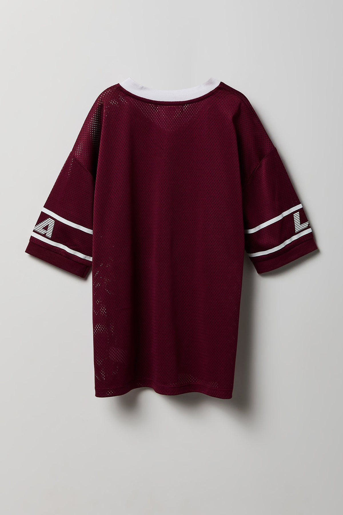 Alt View 2. Girls City Graphic Mesh Jersey - Burgundy
