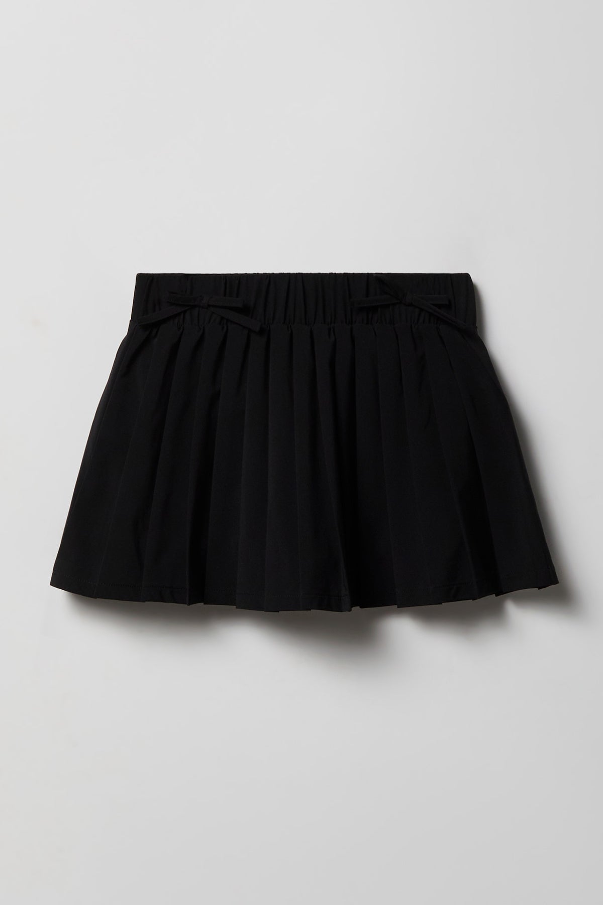 Girls Active Bow Pleated Skort - Black