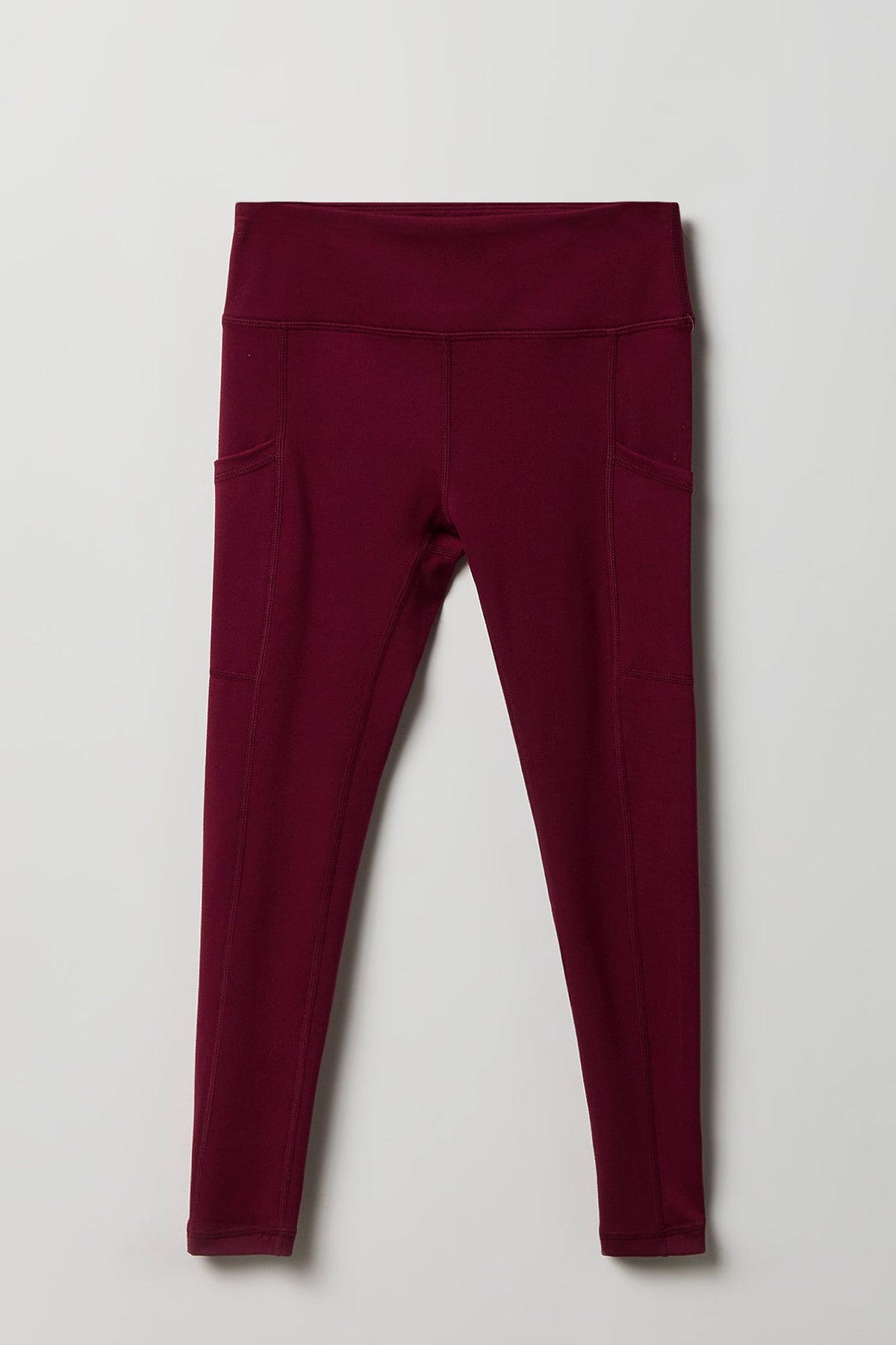 Girls Active Side Pocket Legging - Burgundy