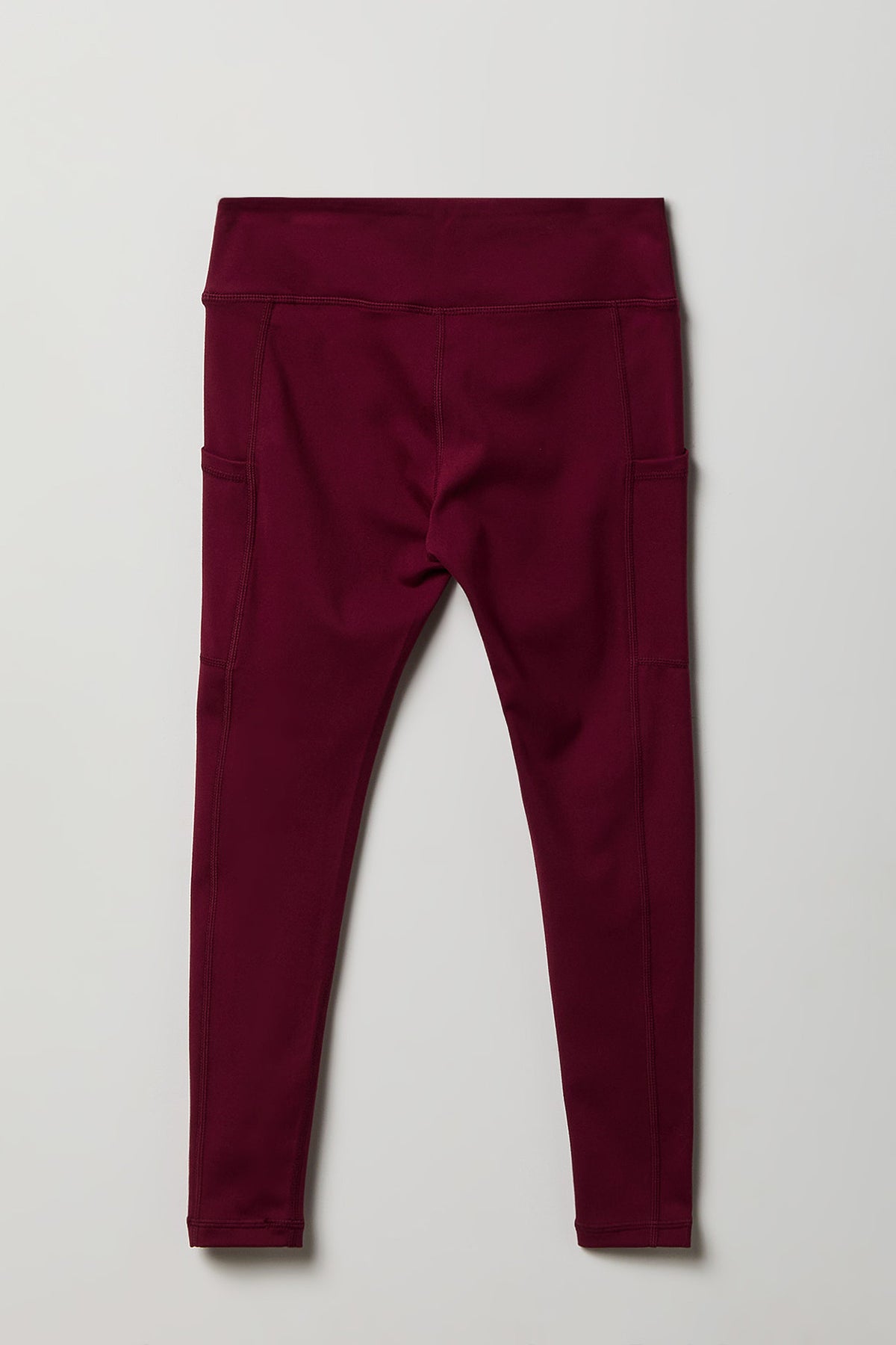 Alt View 2. Girls Active Side Pocket Legging - Burgundy