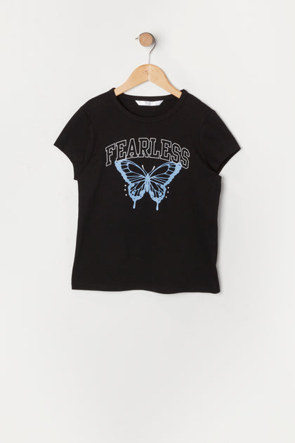 T-shirt à imprimé Fearless pour fille