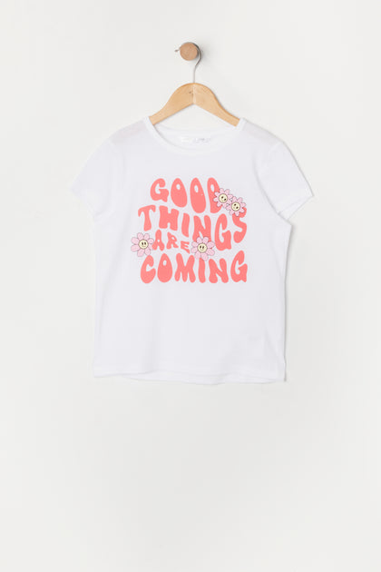 T-shirt à imprimé Good Things Coming pour fille