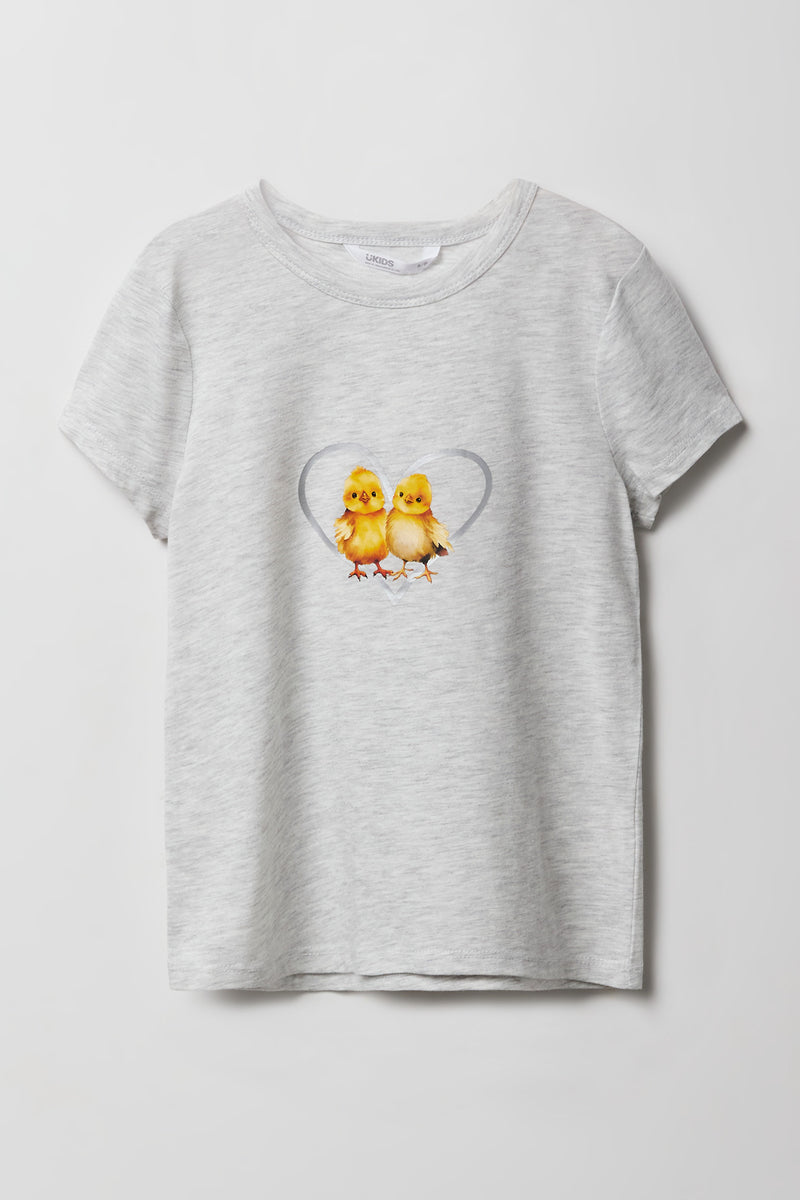 T-shirt à imprimé Cute Animal pour filles