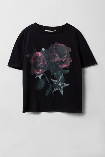 アイドル Rainbow Prism Ms. Flower Tshirts Black アイドル Rainbow Prism Ms. Flower Tshirts Black Rainbow