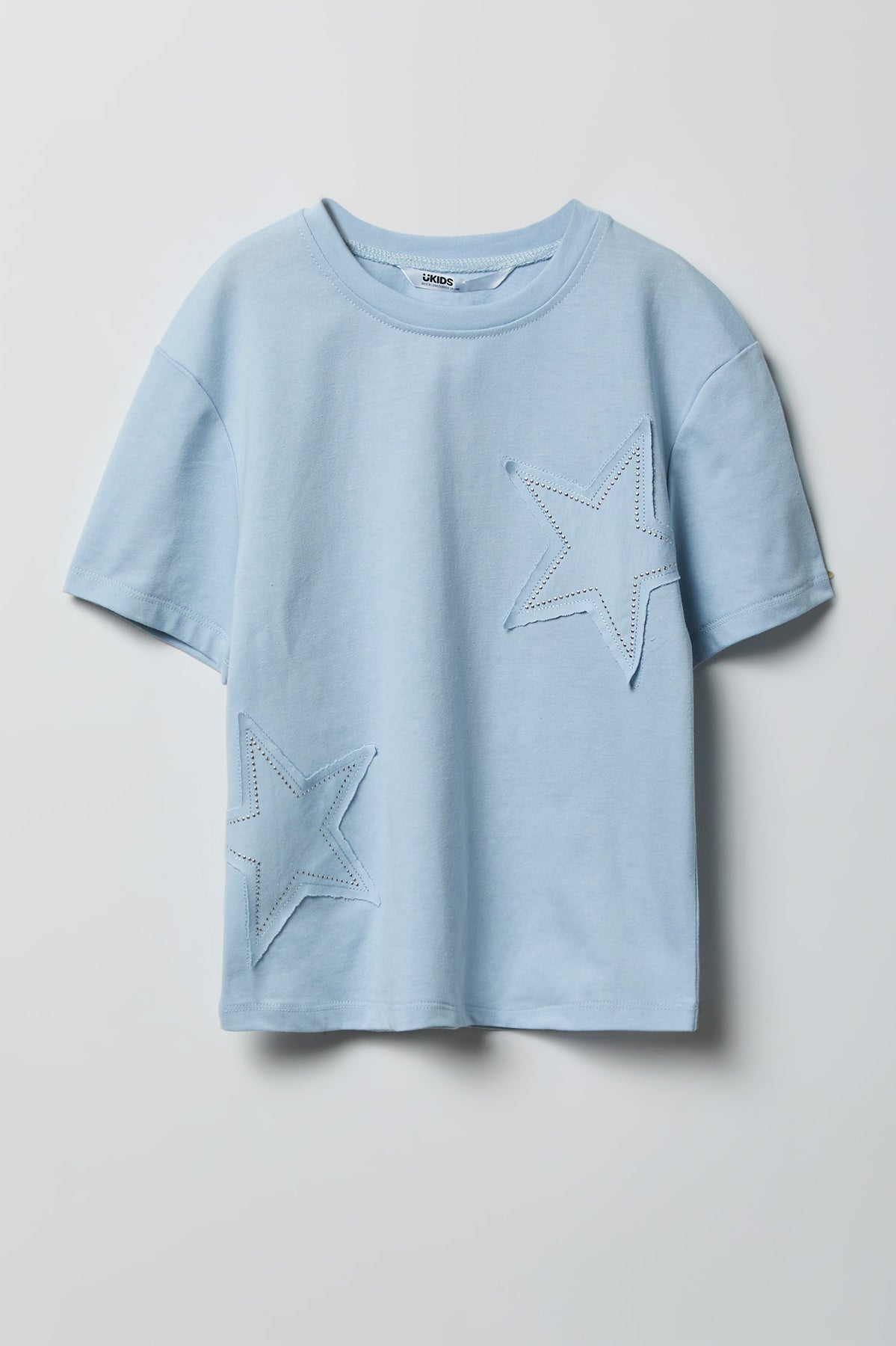 T-shirt en coton lourd de luxe imprimé avec pierres du Rhin pour fille