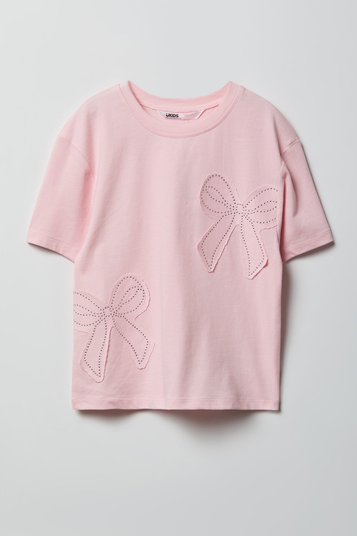 T-shirt en coton lourd de luxe imprimé avec pierres du Rhin pour fille