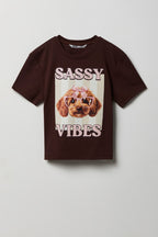 T-shirt à imprimé avec pierres du Rhin pour fille