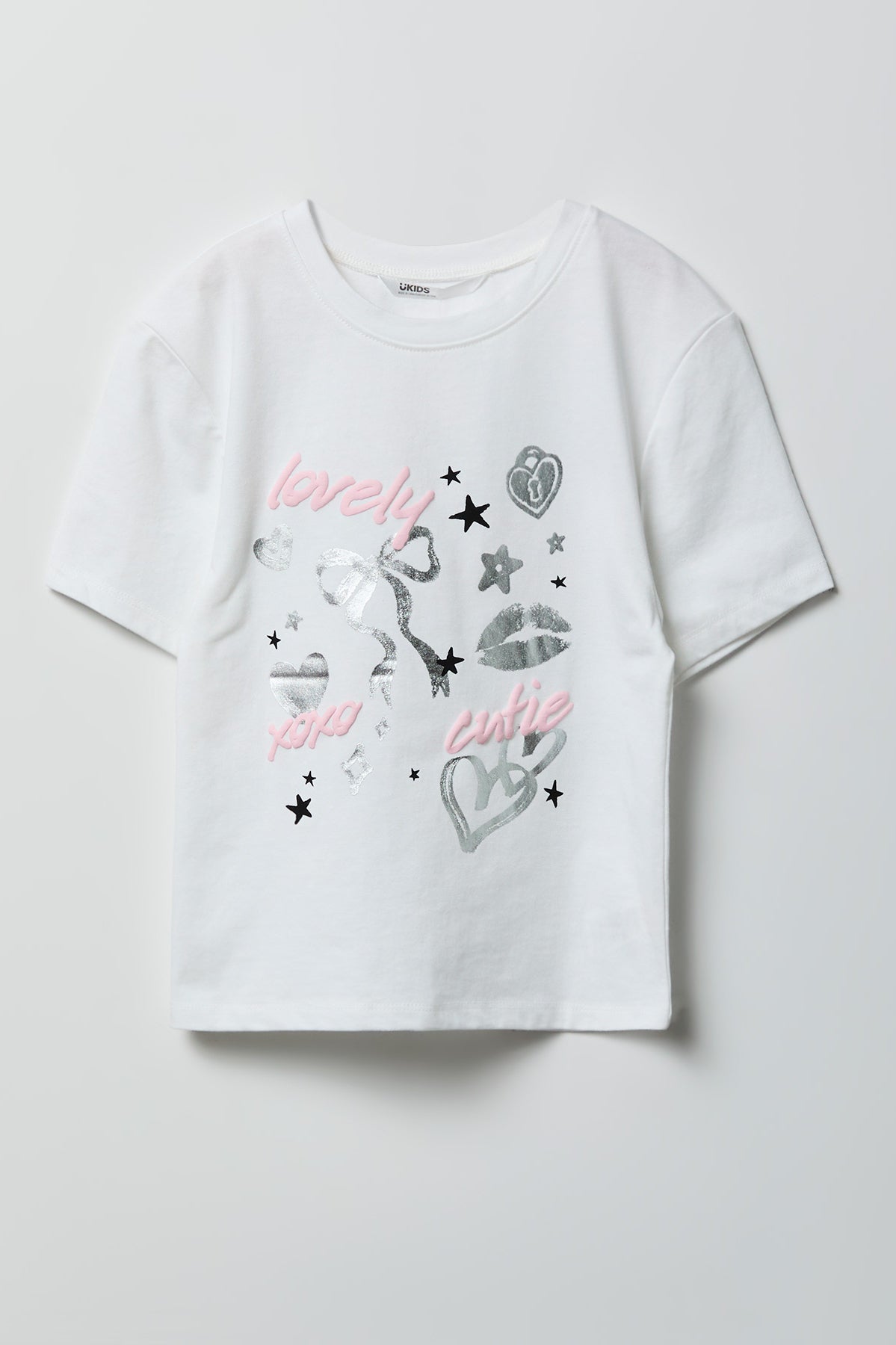 T-shirt en coton lourd de luxe imprimé pour fille